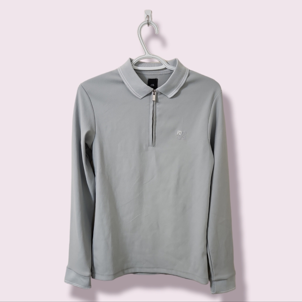 Long Sleeve Zip up Polo